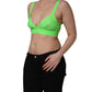 Neon Green Soft Cup Logo-Trim Bra Cropped Top
