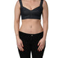 Black Denim Corset Bralette Cotton Cropped Top