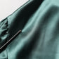 Dark Green Silk Satin Blouse Neck Tie Top