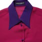 Multicolor Silk Patchwork Shirt Blouse Top