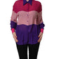 Multicolor Silk Patchwork Shirt Blouse Top
