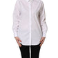 White Cotton Long Sleeve Button-Up Shirt Top