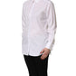 White Cotton Long Sleeve Button-Up Shirt Top