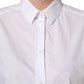 White Cotton Long Sleeve Button-Up Shirt Top