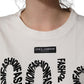White Cotton Graphic Sleeveless Tank Top