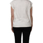 White Cotton Graphic Sleeveless Tank Top