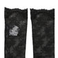 Black Floral Lace Nylon Stretch Knee Socks