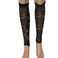 Black Floral Lace Nylon Stretch Knee Socks