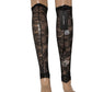 Black Floral Lace Nylon Stretch Knee Socks