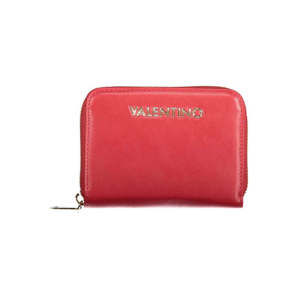 Red Polyurethane Women's Wallet