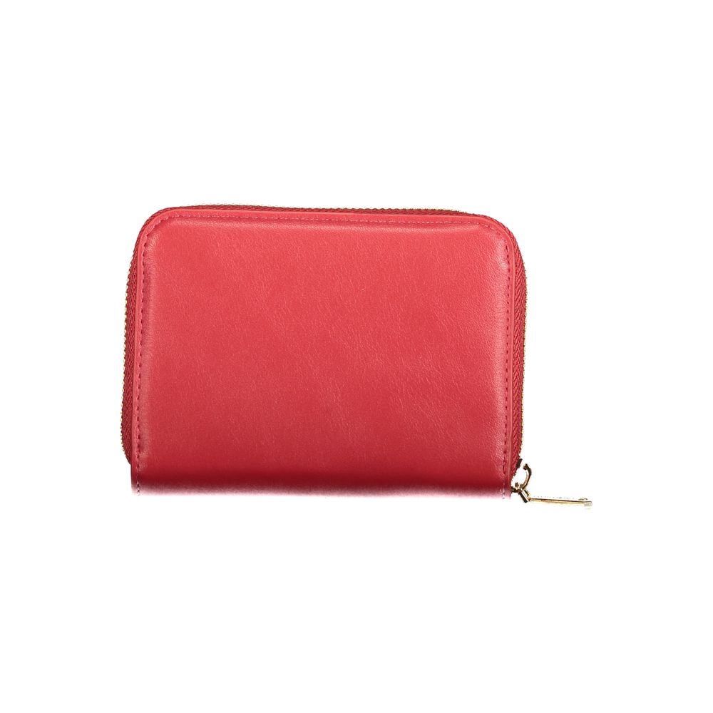 Red Polyurethane Women's Wallet