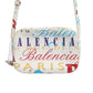 White Graffiti Print Leather Mini City Handbag