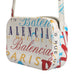 White Graffiti Print Leather Mini City Handbag