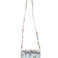 White Graffiti Print Leather Mini City Handbag