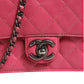 Pink Quilted Lambskin Leather Classic Square Mini Flap Bag