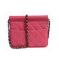 Pink Quilted Lambskin Leather Classic Square Mini Flap Bag