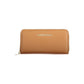 Brown Polyurethane Women Wallet with Zip Closure