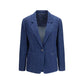 Blue Elastane Denim Jacket