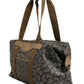 Green and Brown Pattern Canvas Duffel Bag