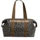 Green and Brown Pattern Canvas Duffel Bag