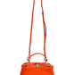 Orange Leather and Shearling Mini Peekaboo Top Handle Bag