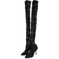 Black Taormina Lace Socks Boots Pumps Shoes