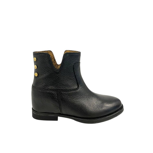Black Leather Women Boot
