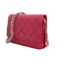 Pink Quilted Lambskin Wallet On Chain WOC Silver