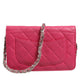 Pink Quilted Lambskin Wallet On Chain WOC Silver