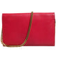 Red Leather Monogram Wallet on Chain