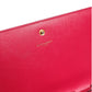 Red Leather Monogram Wallet on Chain