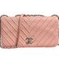Small Classic Double Flap Bag Light Pink Chevron