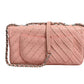 Small Classic Double Flap Bag Light Pink Chevron