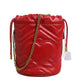 Red Chevron-quilted Calfskin Leather GG Marmont Bucket Bag