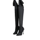 Black Stretch Socks Knee High Boots Shoes