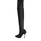 Black Stretch Socks Knee High Boots Shoes