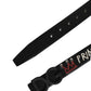 Black Leather Prince Crown Logo Buckle Belt