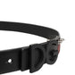 Black Leather Prince Crown Logo Buckle Belt