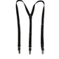 Black Cotton Leather Elastic Y-back Metal Clips Suspender