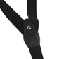 Black Cotton Leather Elastic Y-back Metal Clips Suspender