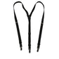 Black Cotton Leather Elastic Y-back Metal Clips Suspender