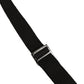 Black Cotton Leather Elastic Y-back Metal Clips Suspender
