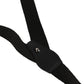 Black Cotton Leather Elastic Y-back Metal Clips Suspender