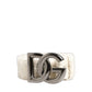 White Cotton Fleece DG Logo Metal Buckle Belt