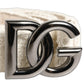 White Cotton Fleece DG Logo Metal Buckle Belt