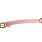 Pink Leather Crystal Chain Embellished Belt