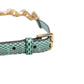 Green Leather Daisy Crystal Embellished Waist Belt