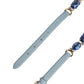 Blue Leather Crystal Chain Embellished Belt