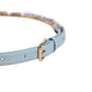 Blue Leather Crystal Chain Embellished Belt