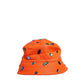 Orange Crystal Embellished Bucket Fisherman Cap Hat